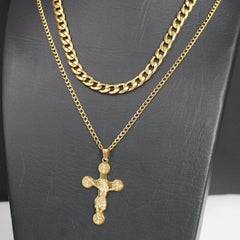 Collar Sagrado Corazón de Jesús con baño en oro de 18K +( Regalo cadena + pulsera ) 3x1