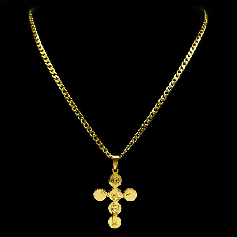 Collar Sagrado Corazón de Jesús con baño en oro de 18K +( Regalo cadena + pulsera ) 3x1