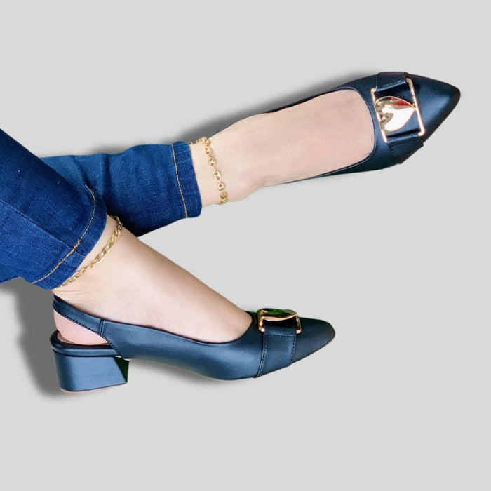 Baleta Ortopédica en Cuero con Tacón Bajo