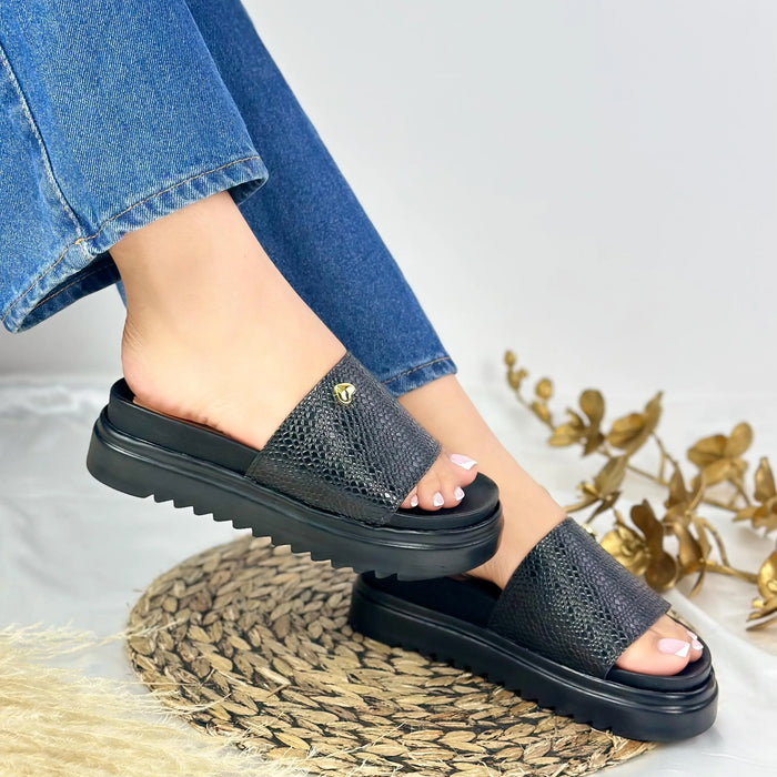 Sandalia Lumiss Flatform Confortable Ortopédica (100% Cuero)