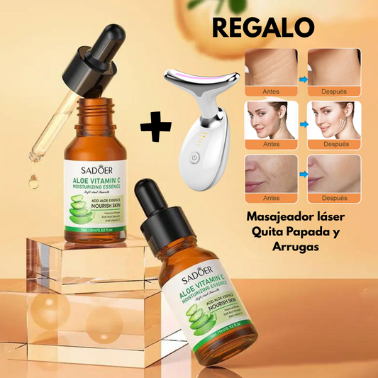 Sérum Aloe vera Piel joven y radiante  +  Masajeador Quita Papada y Arrugas TOTALMENTE GRATIS