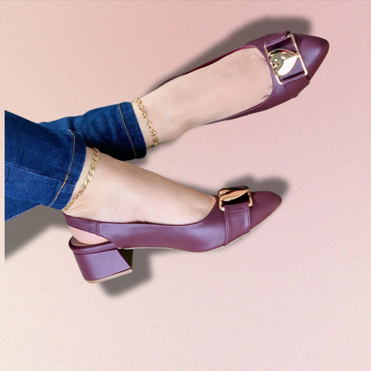 Baleta Ortopédica en Cuero con Tacón Bajo