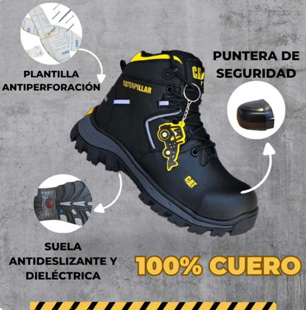 BOTA CATERPILLAR SEGURIDAD ANTIPERFORACION - CUERO 100 %