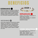 Pulsera Biomagnetica terapéutica de Acero de Titanio Plateada / Bañada en Oro de 18K (2X1)